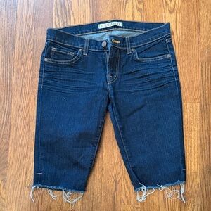 J Brand Dark Blue Denim Bermuda Shorts